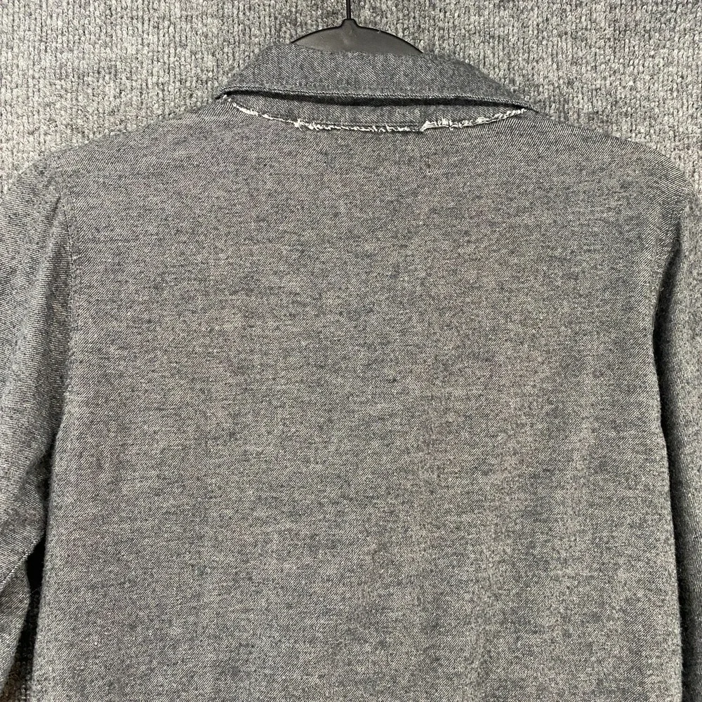 Nicholas K Shirt Womens S Gray Fleece Button Up Front Tie Lagenlook Grunge Layer
